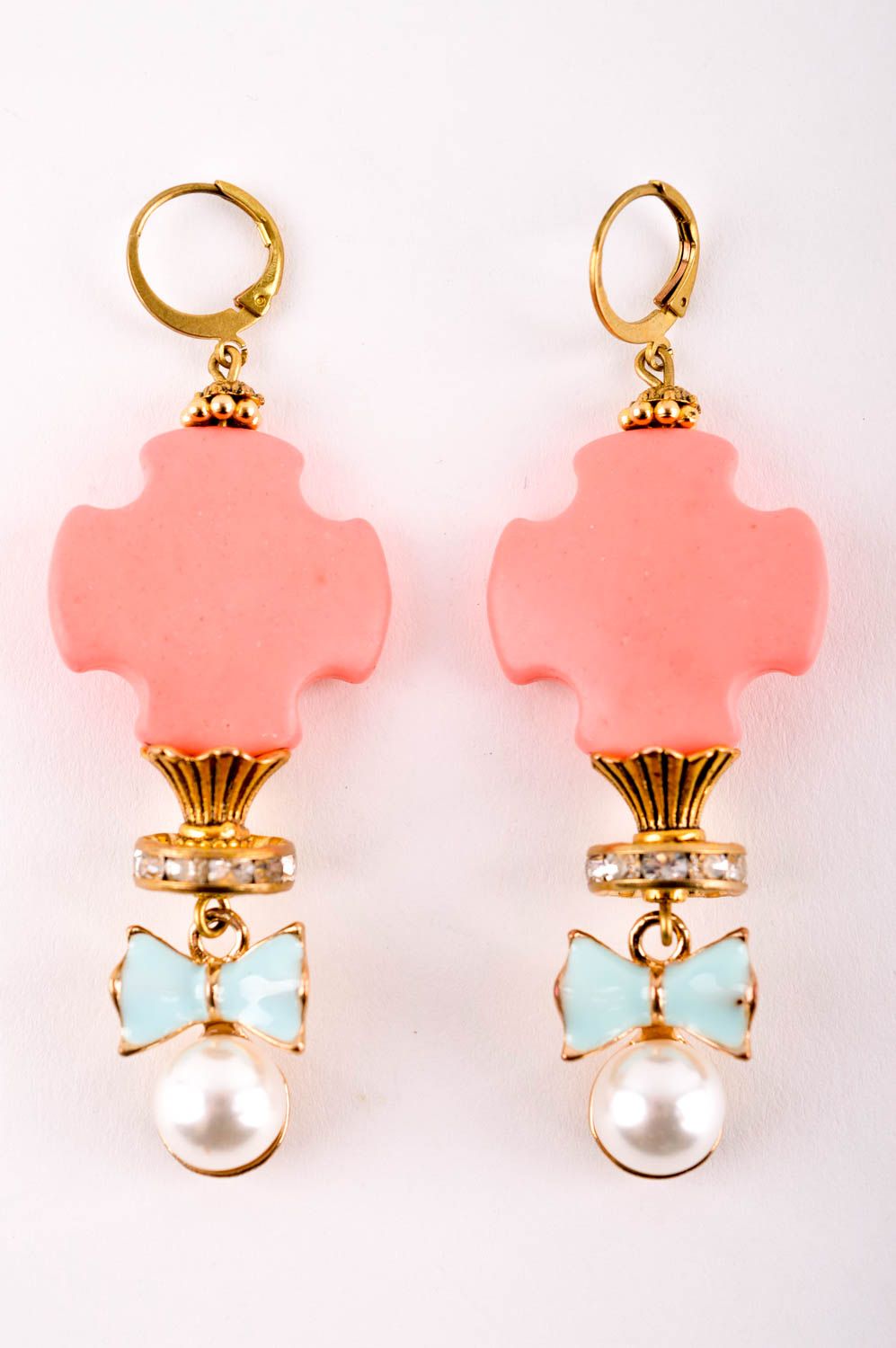 Handmade Modeschmuck Ohrhänger Ohrringe für Damen schöne Ohrringe mit Korallen foto 3