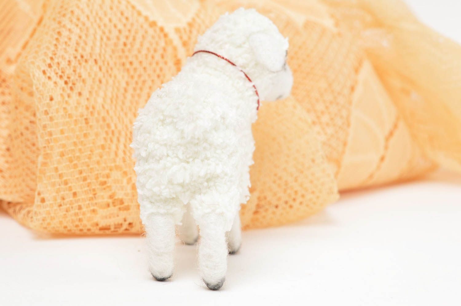 Spielzeug Schaf Handmade Stoff Kuscheltier Designer Geschenk Kuschel Tier weiß foto 3