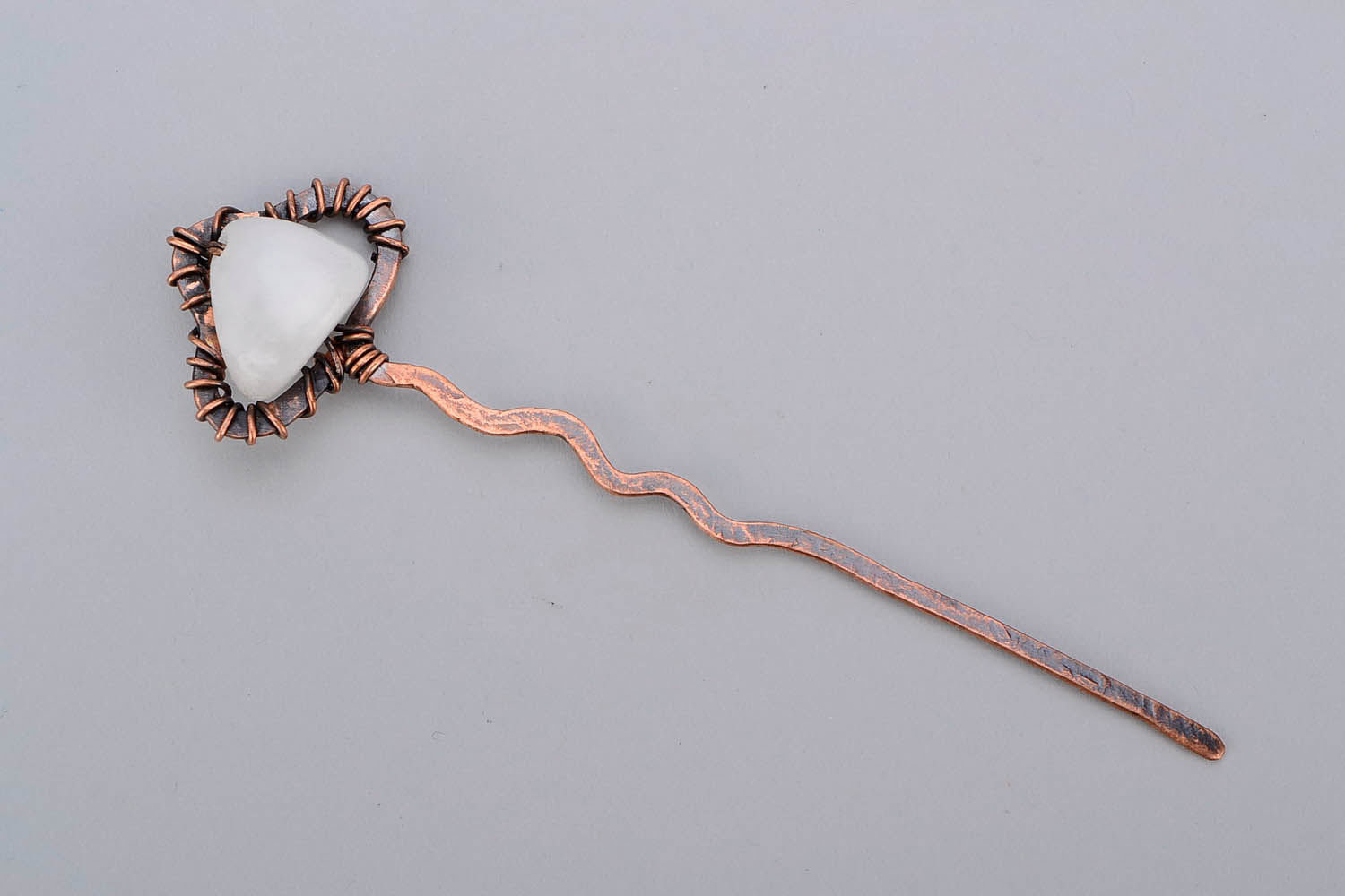 Hairpin with white agate photo 3