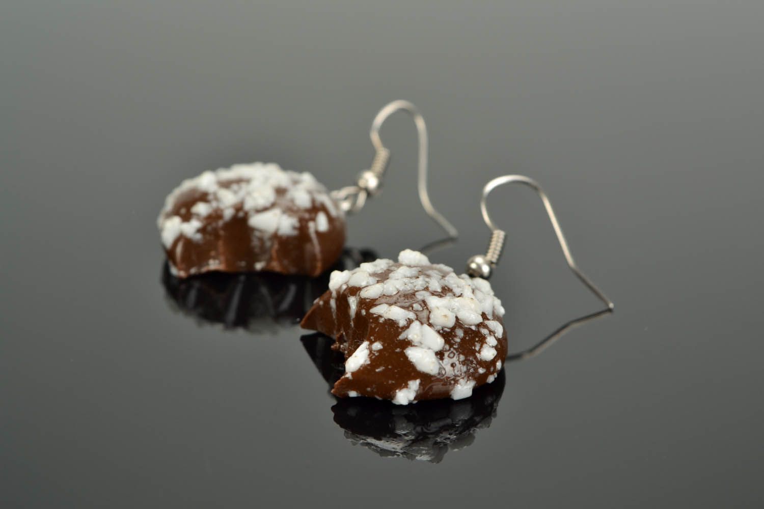 Boucles d'oreilles en pâte polymère Bonbons au chocolat photo 1