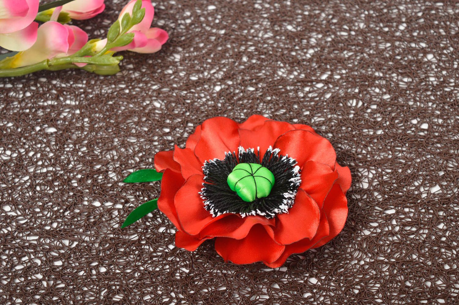 Stylish handmade textile barrette childrens hair clip small gifts for kids photo 1