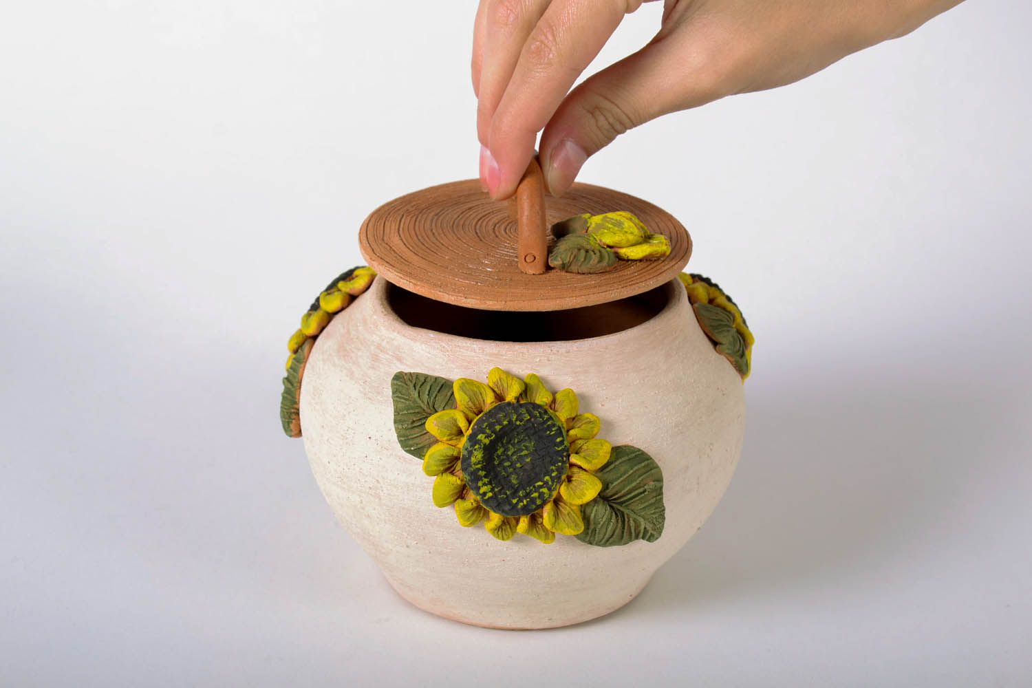 Pot with sunflowers  photo 5
