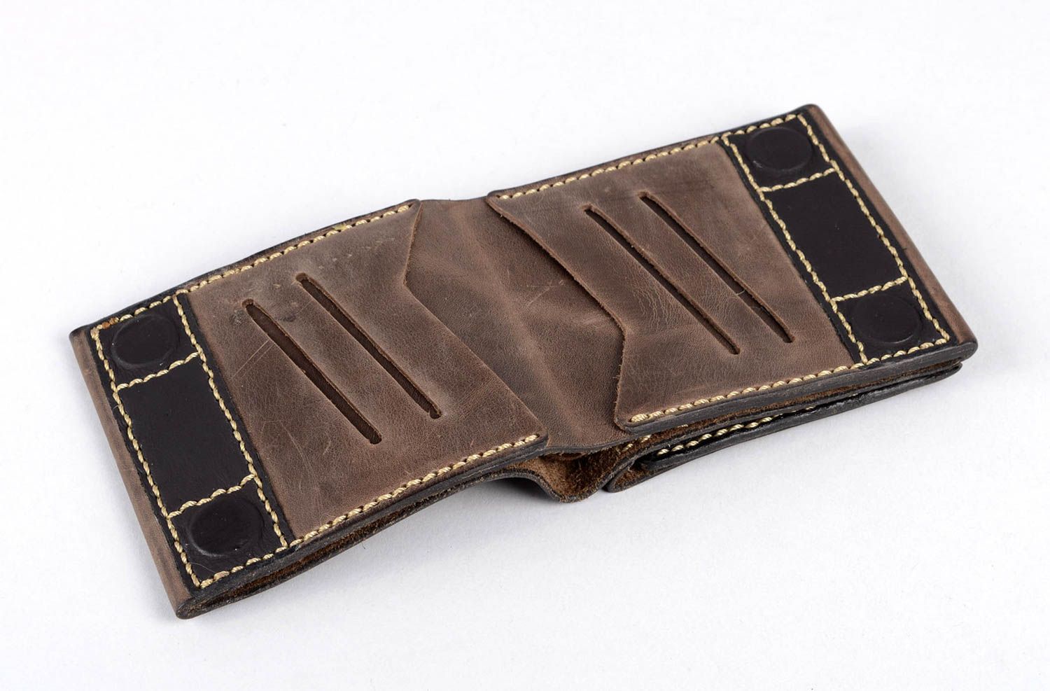 Portefeuille cuir fait main Maroquinerie design Accessoire cuir hibou image photo 3