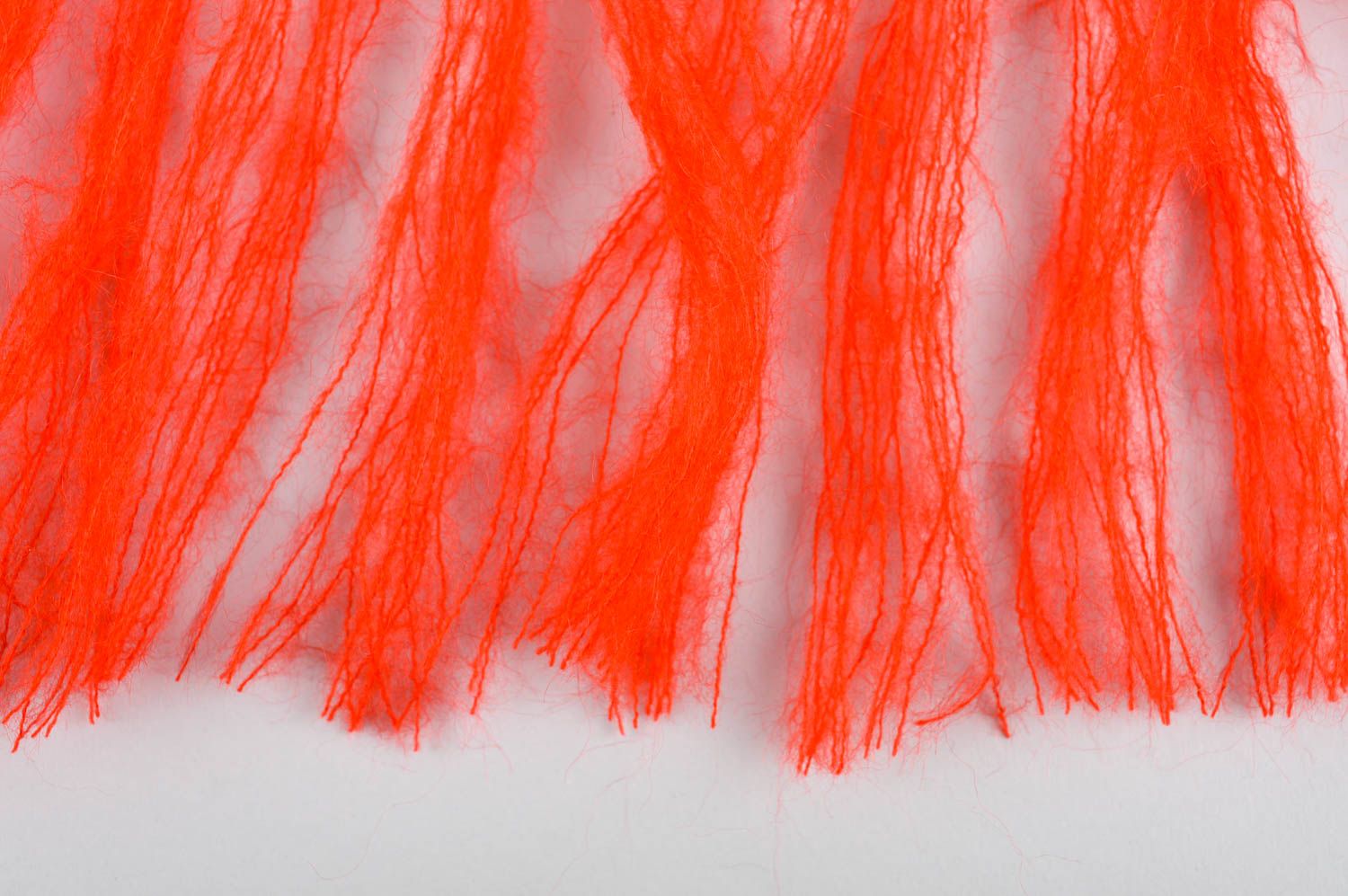 Шарф ручной работы красный вязаный шарф теплый шерстяной шарф дизайнерский фото 3