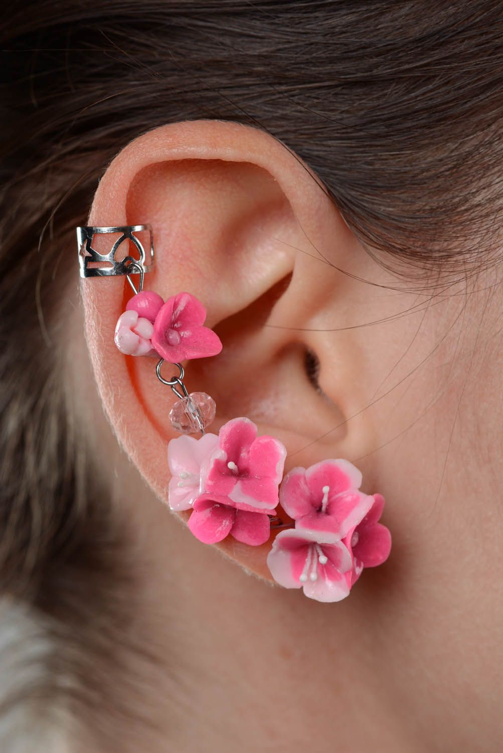 Cuff earrings March Blossoming photo 3