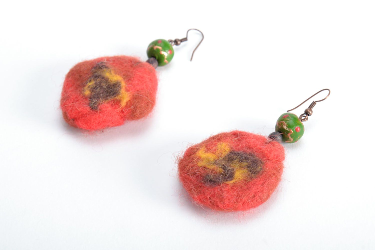 Designer wool earrings photo 4