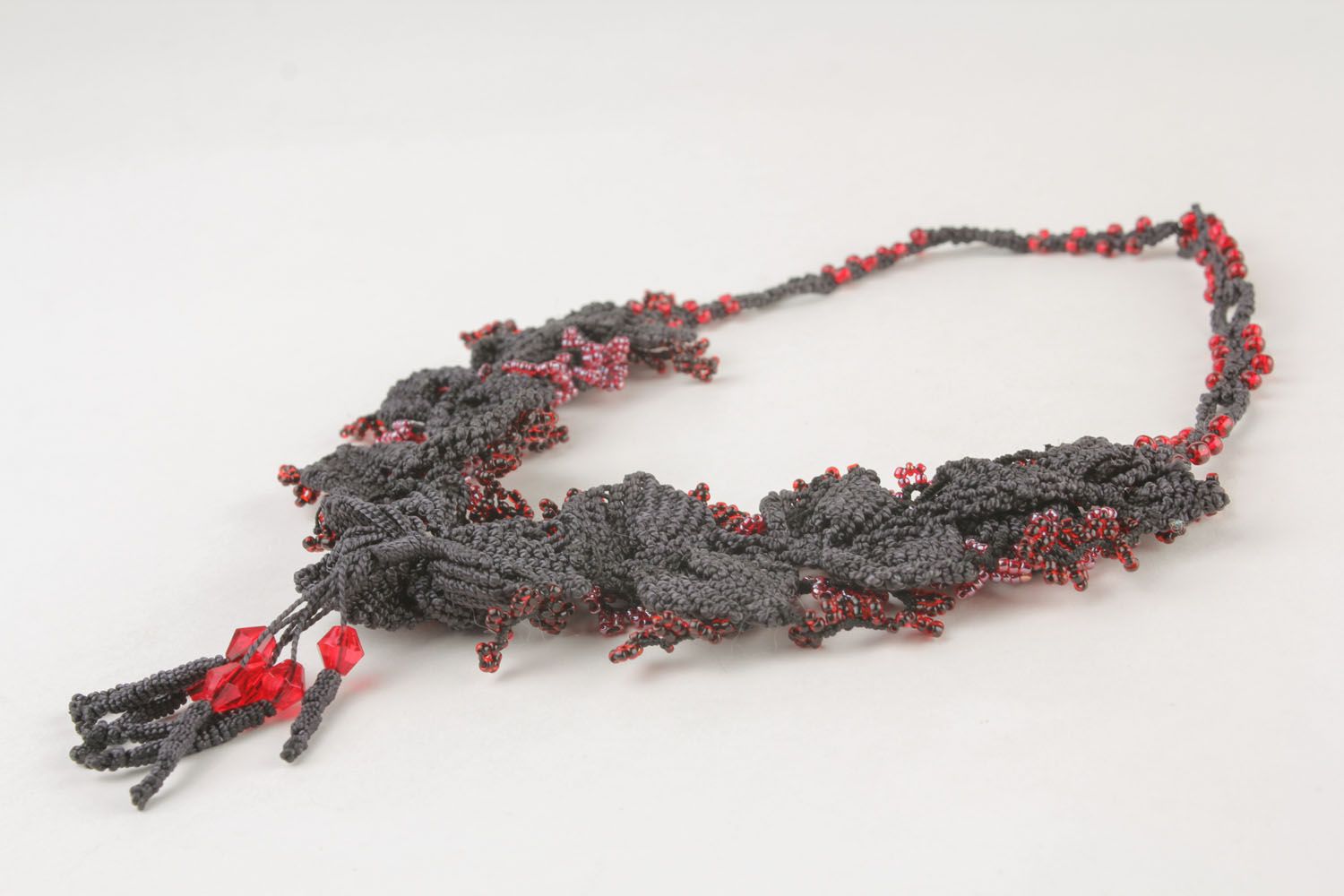 Macrame necklace with beads photo 5