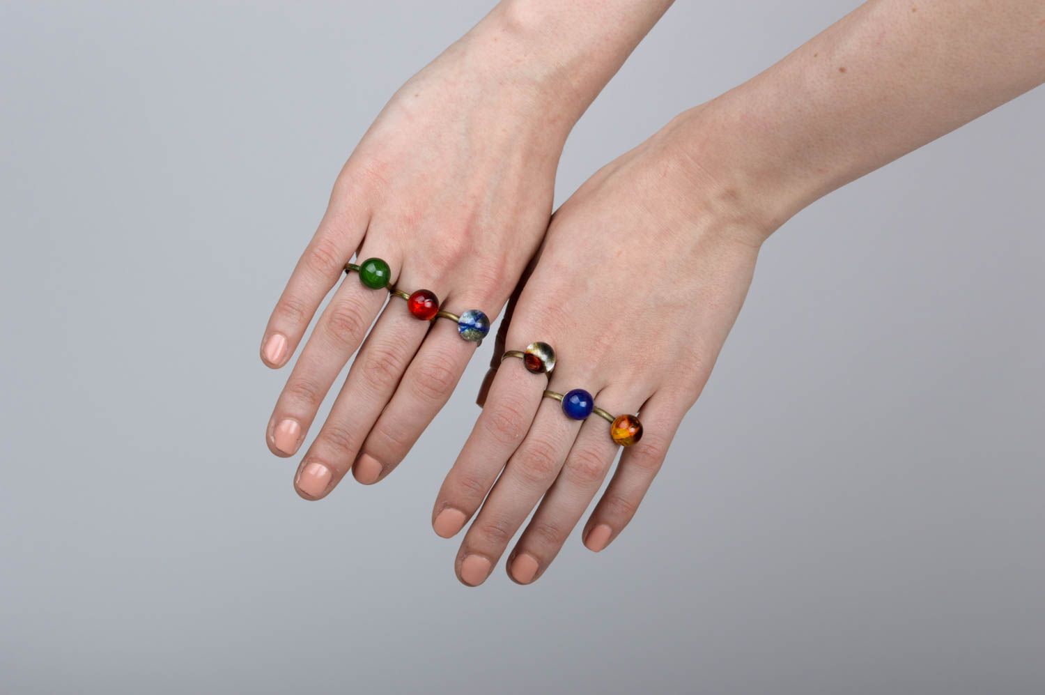 Ring Damen handmade Schmuck aus Glas Geschenk Ideen Designer Accessoire orange foto 3