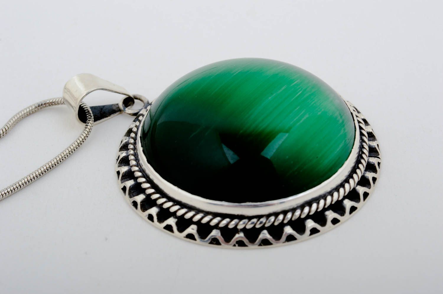 Handmade designer jewelry pendant with natural stone unusual accessory photo 3