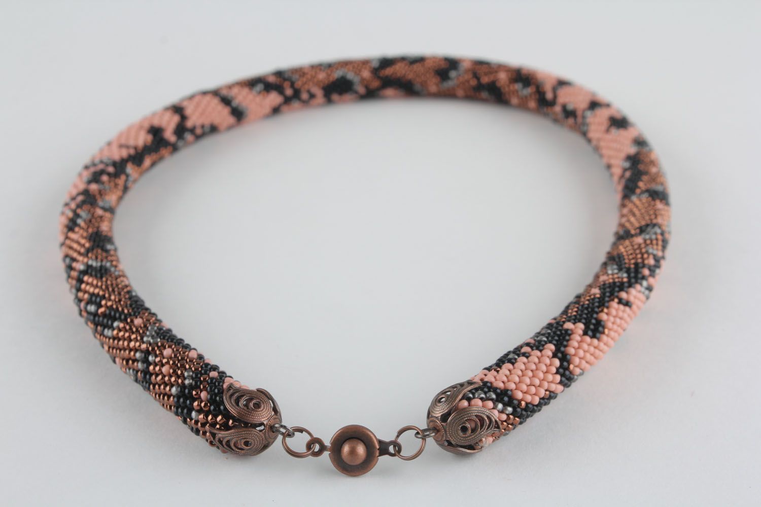 Hand woven beaded cord necklace photo 1