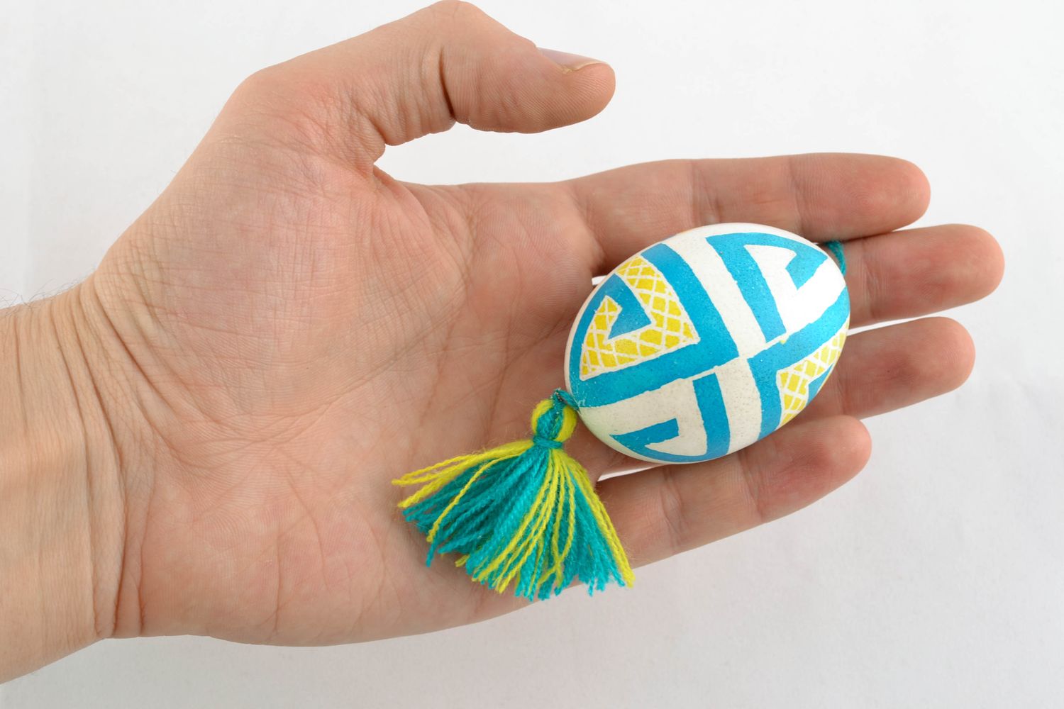 Suspension décorative œuf de Pâques peint faite main photo 1