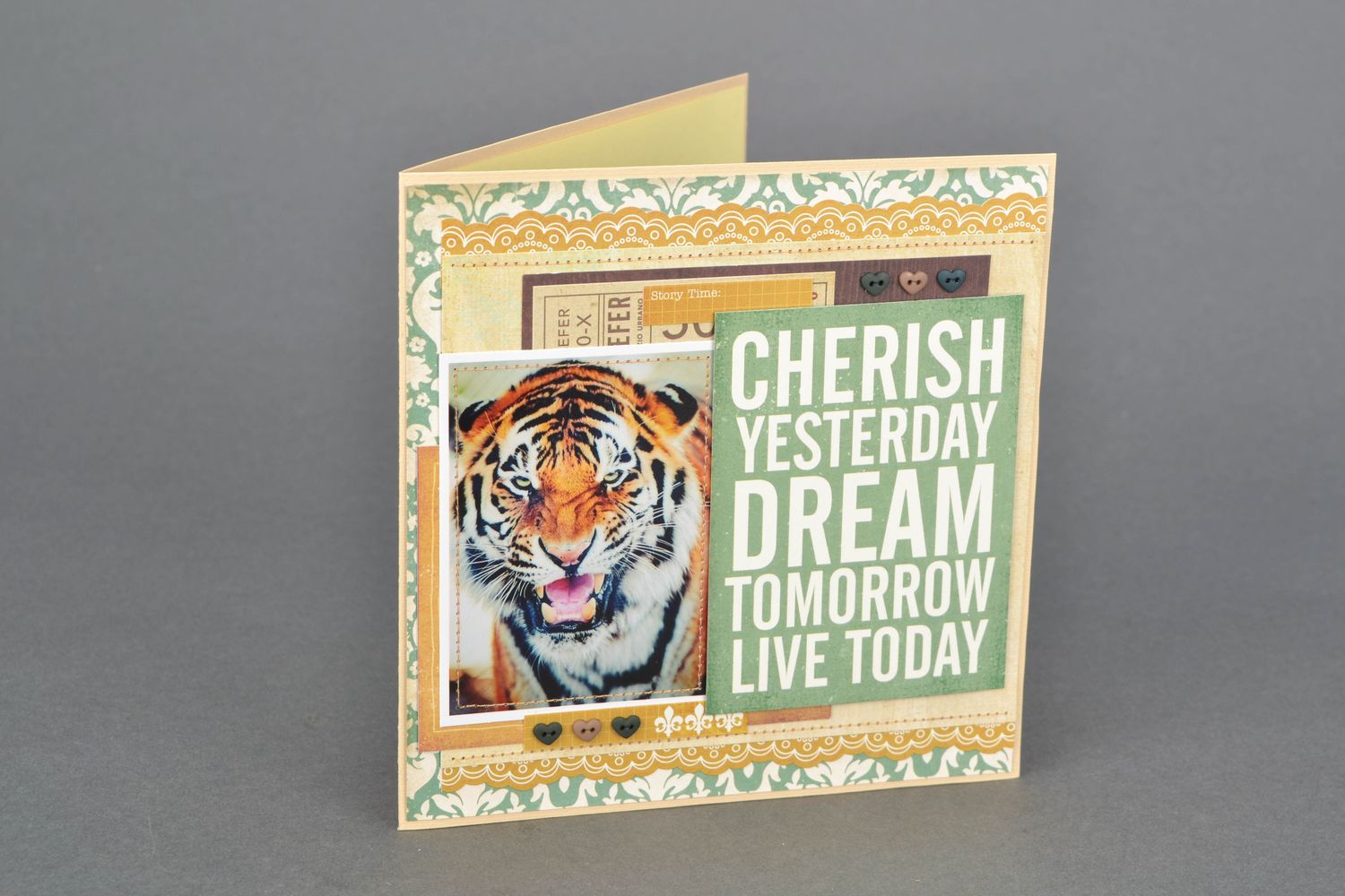 Handmade designer greeting card Tiger photo 3