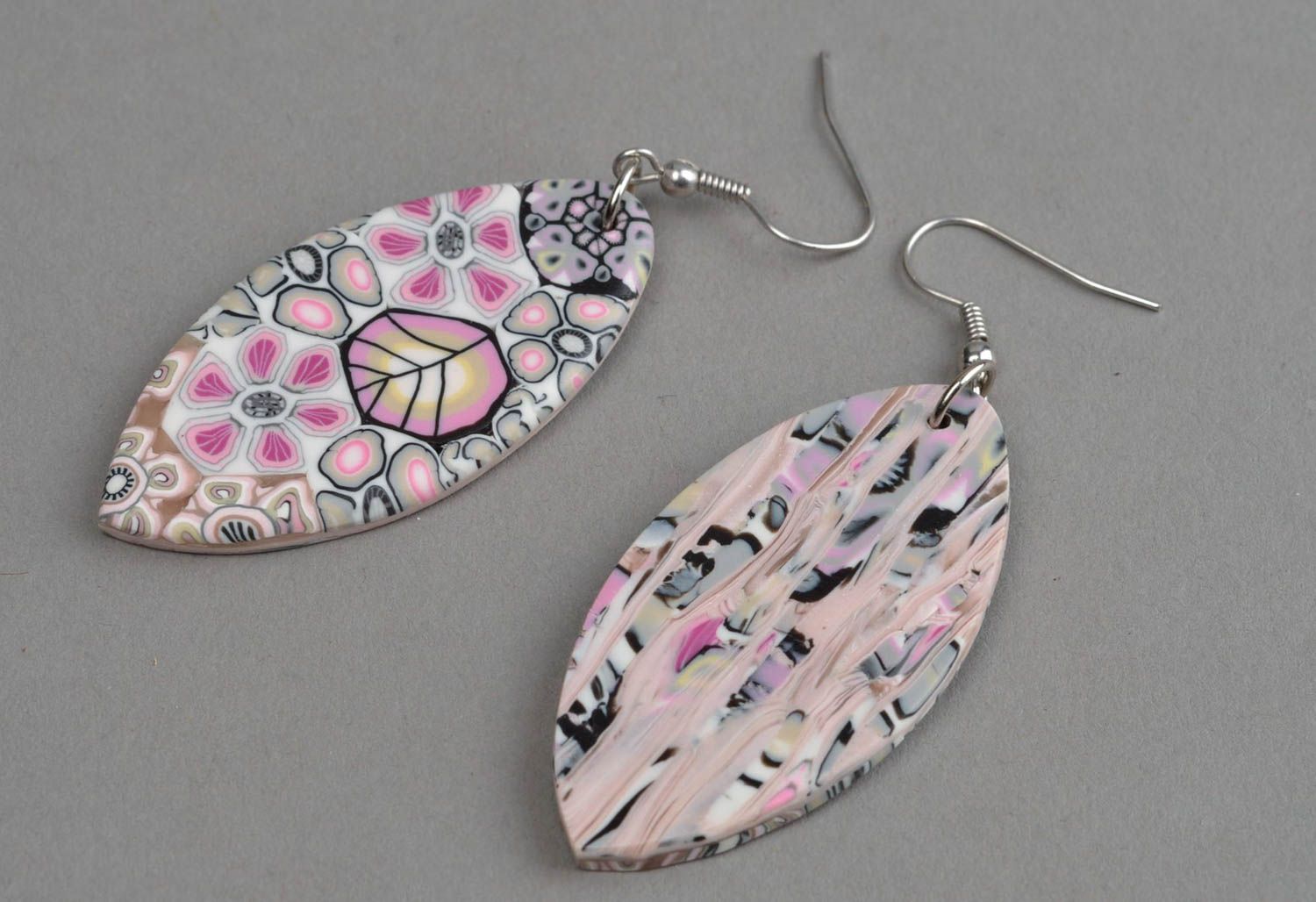Multi-colored handmade earrings polymer clay earrings jewelry for women photo 2