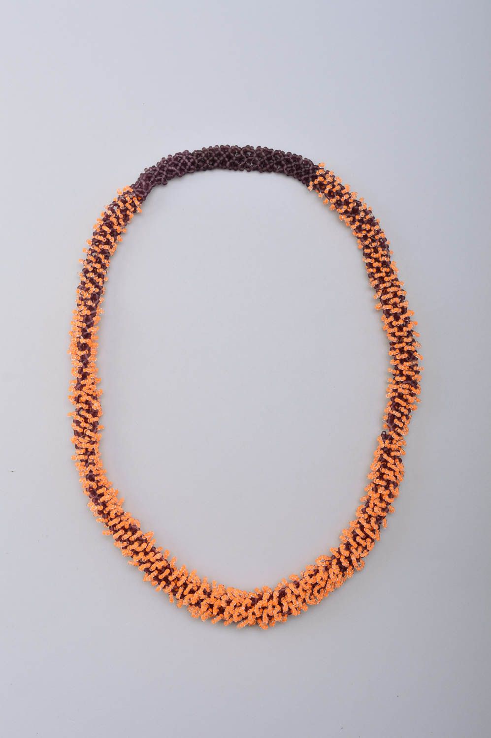 Collier en perles de rocaille Bijou fait main orange Cadeau pour femme photo 2