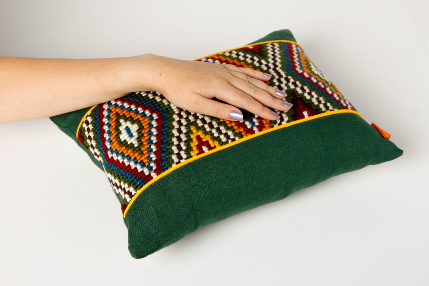 Cojín bordado para sofá hecho a mano objeto de decoración regalo original  foto 2