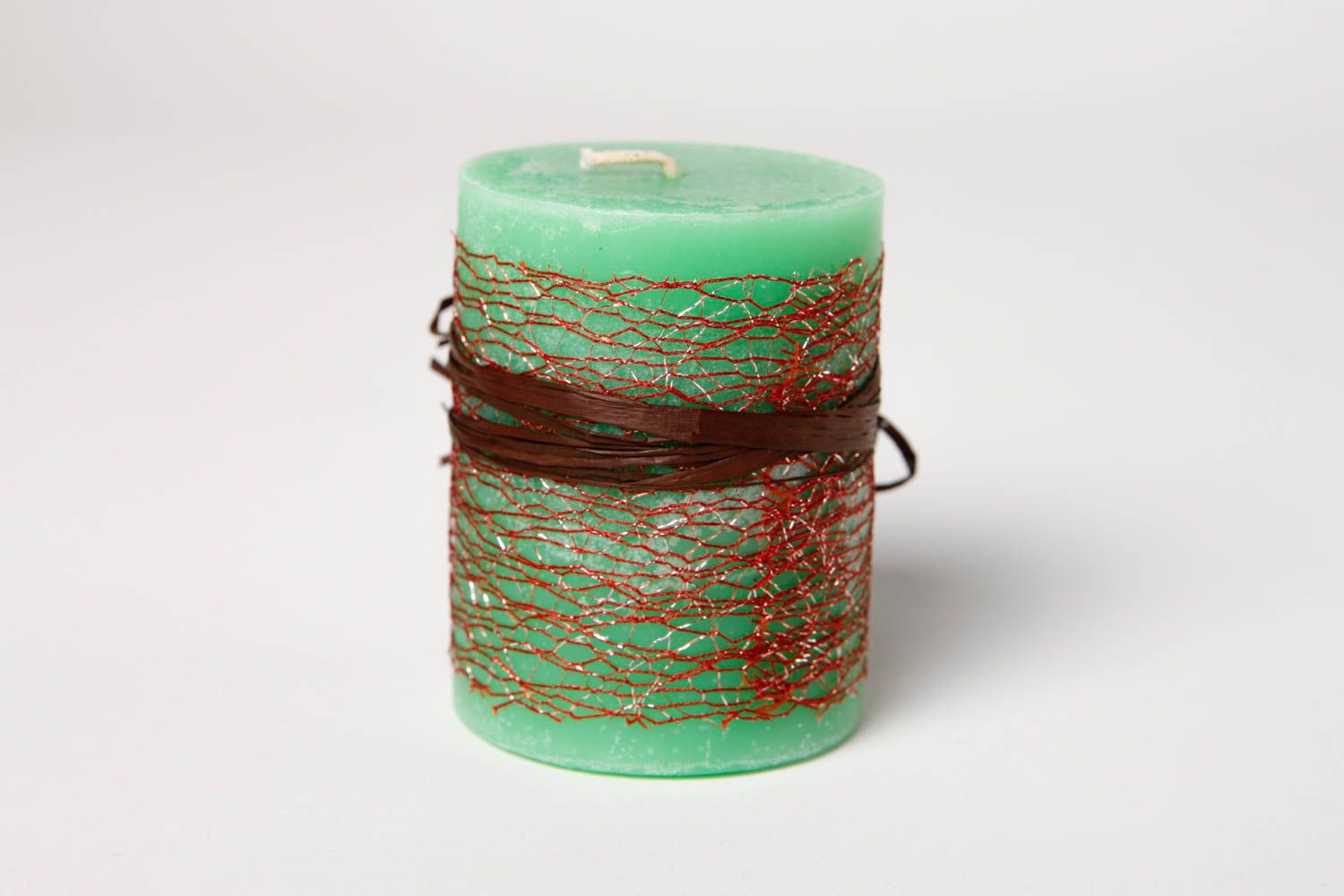 Vela de parafina verde hecha a mano objetos de decoración adorno para casa foto 3
