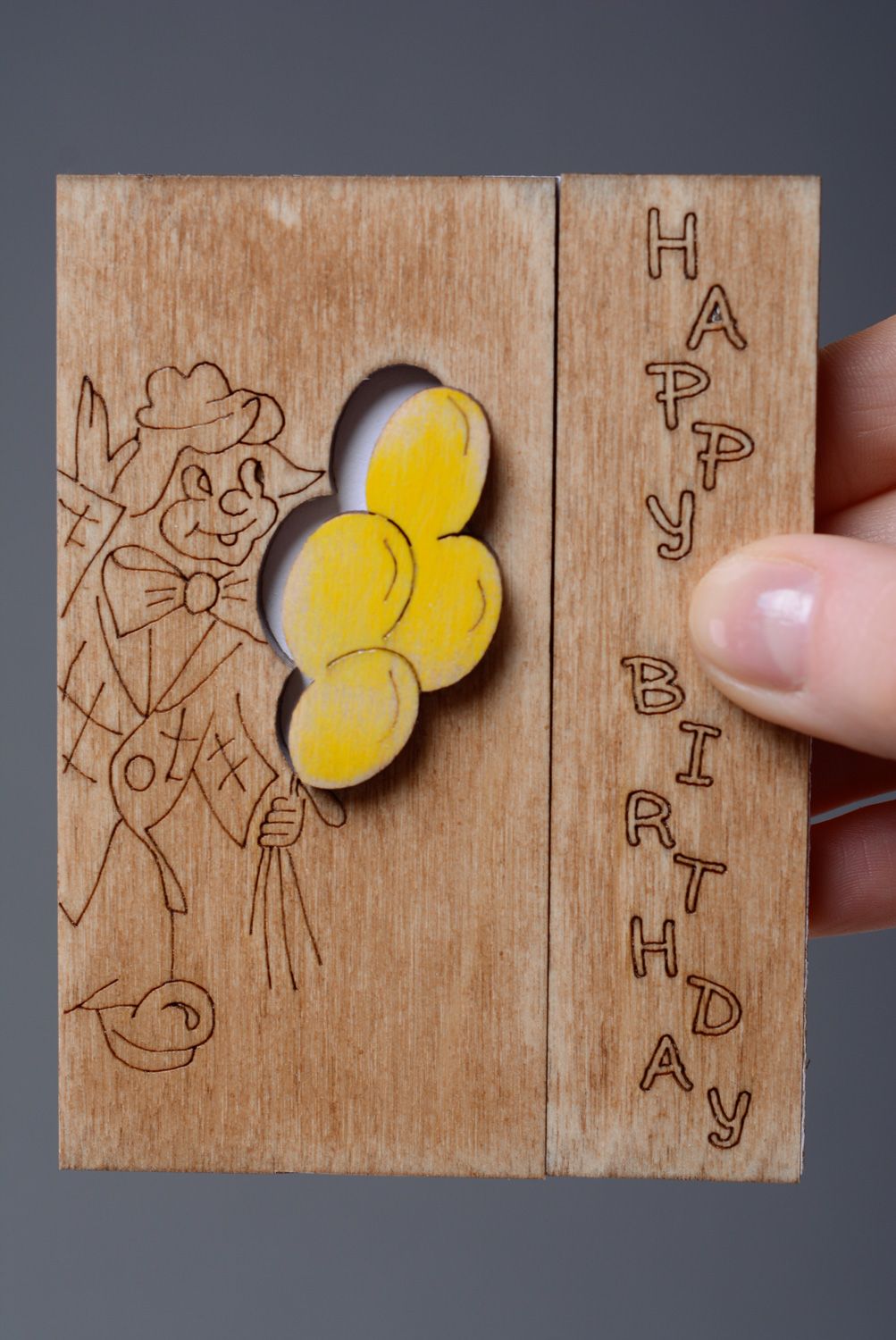 Handmade Grußkarte aus Holz foto 4
