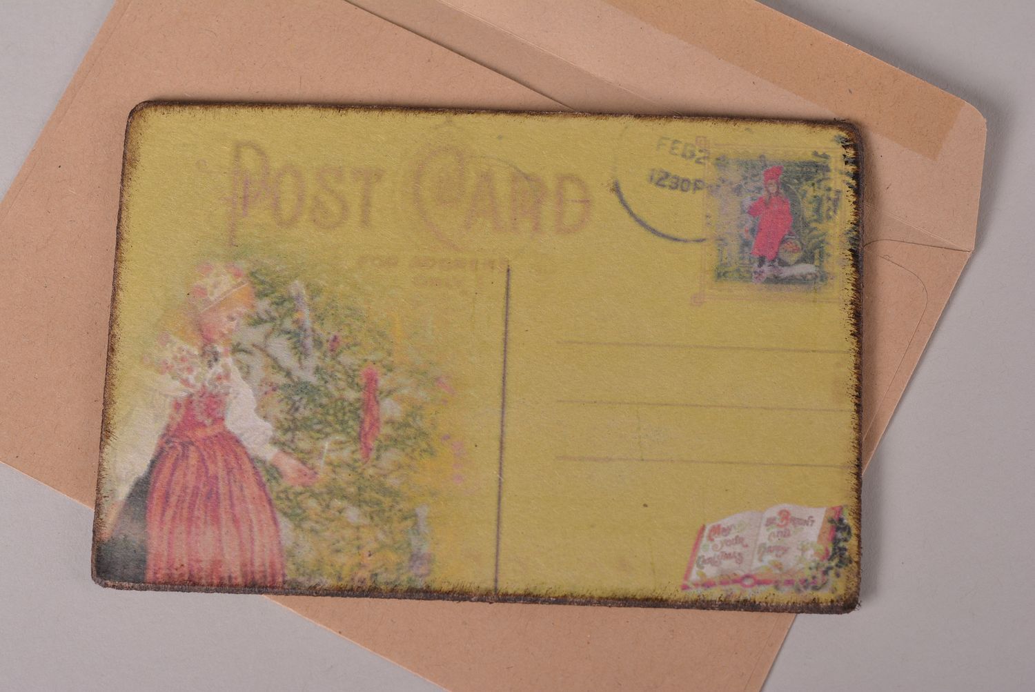 Tarjeta decorada a mano postal para felicitar hecha a mano tarjeta original foto 2