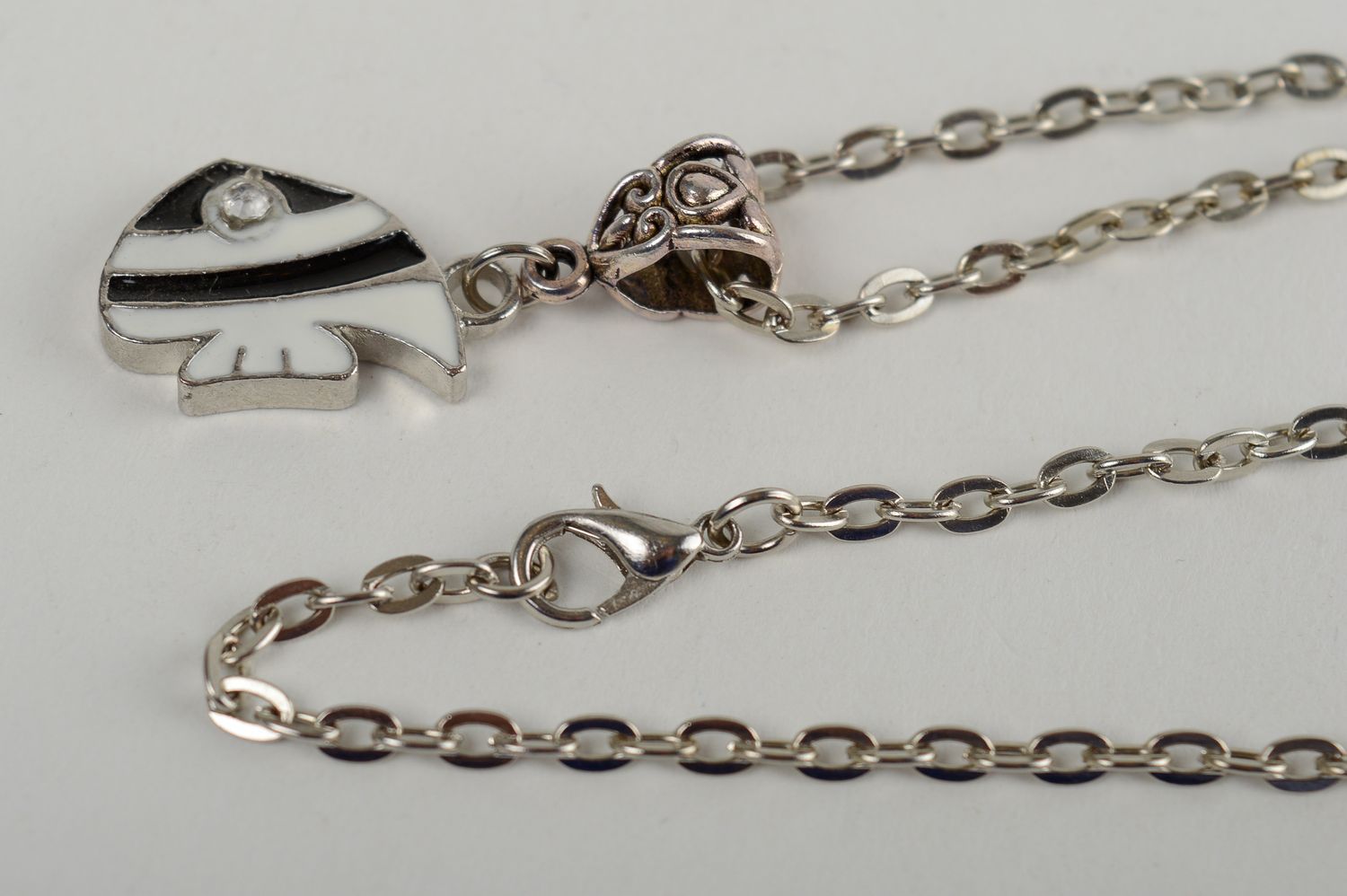 Handmade pendant fashion metal accessories women striped fish pendant girl gift  photo 3