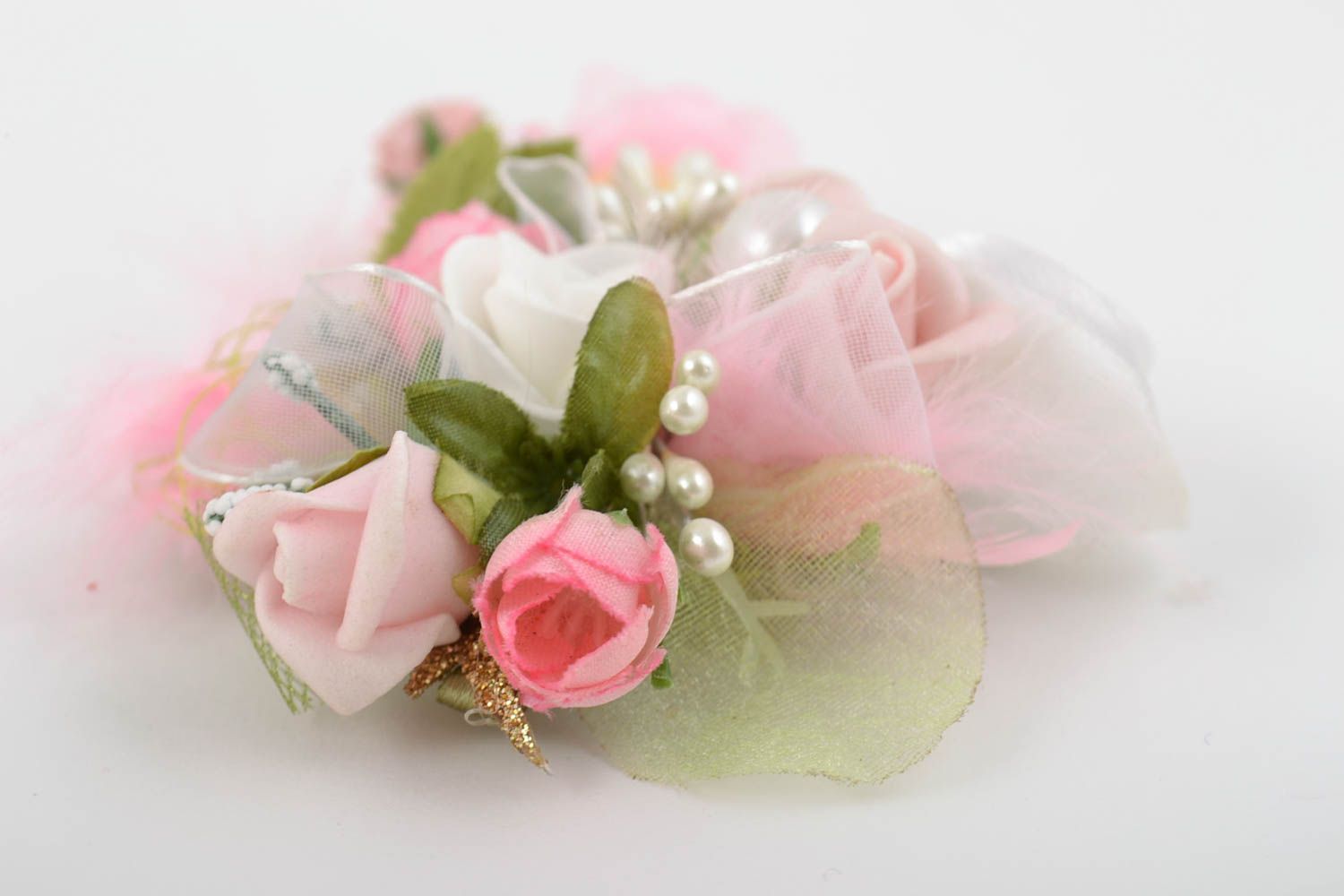 Handmade brooch designer brooch flower boutonniere unusual wedding accessory photo 4