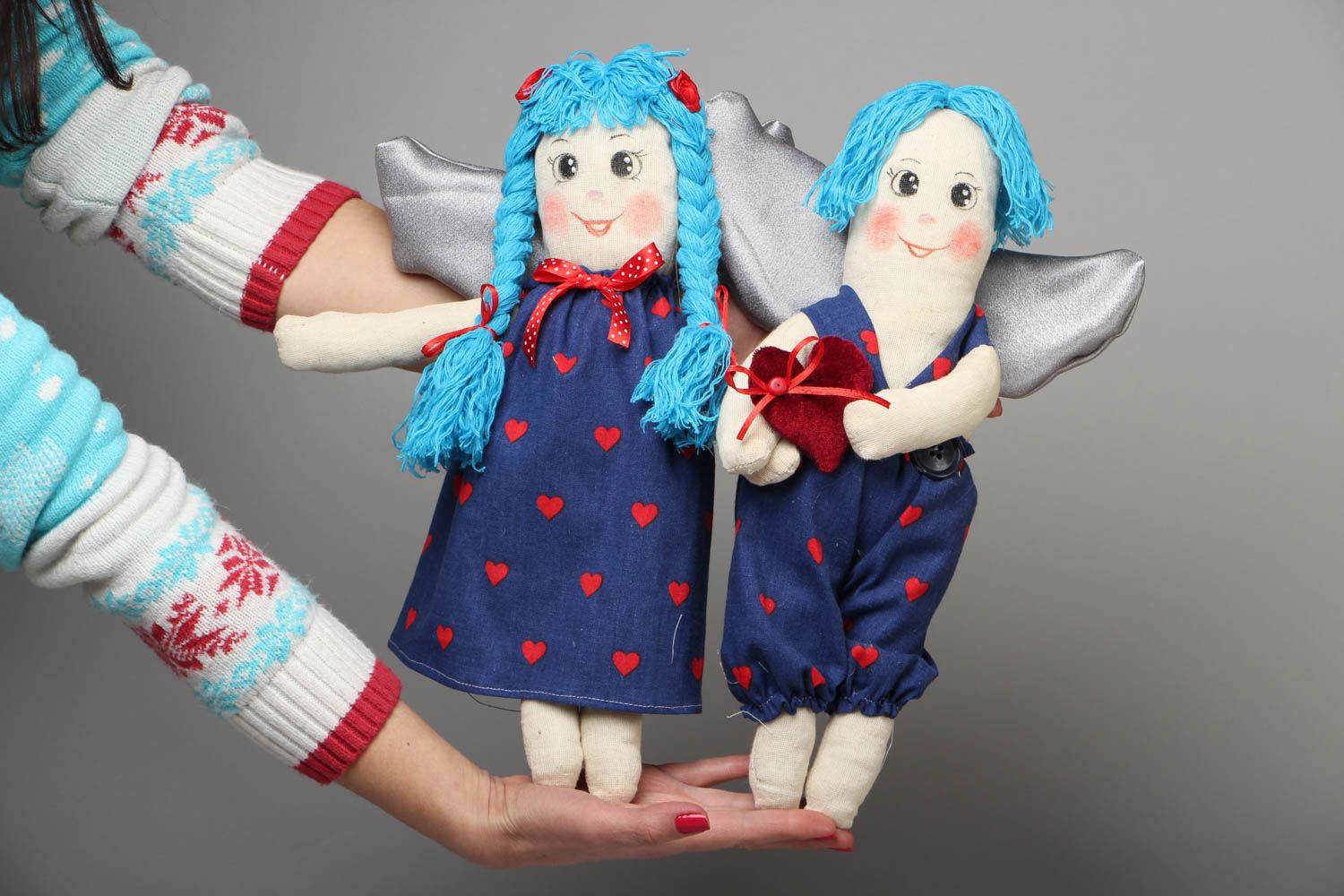 Soft fabric toys Angels Valentines photo 4