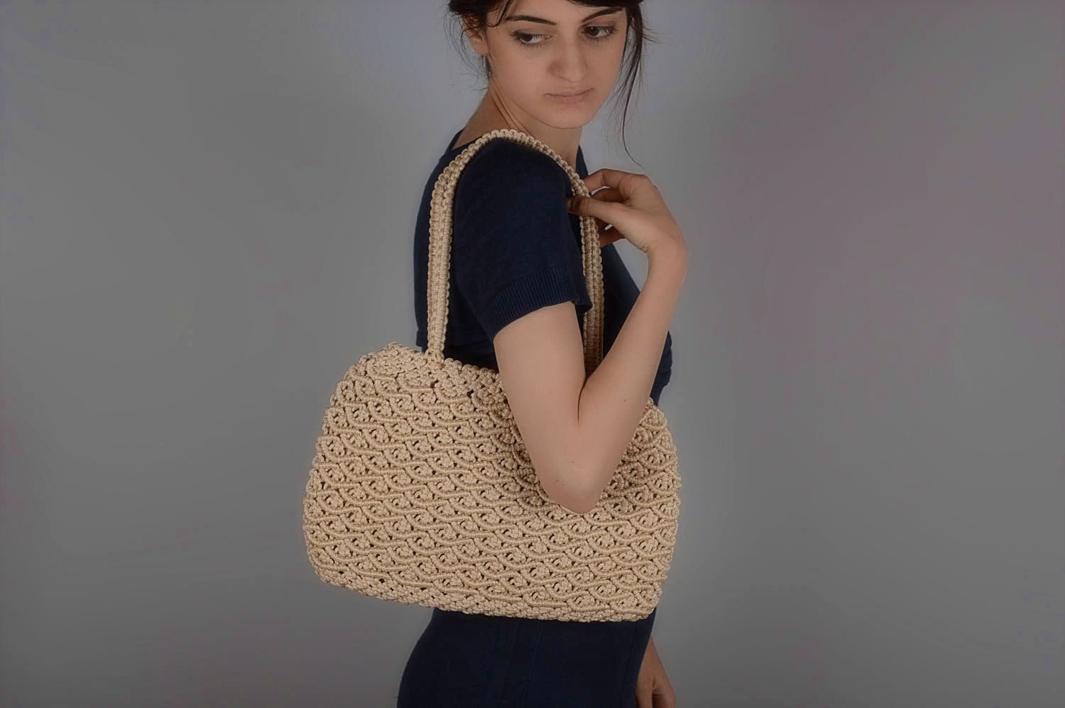Handmade bag macrame bag women handbags designer purses handbags for women photo 5