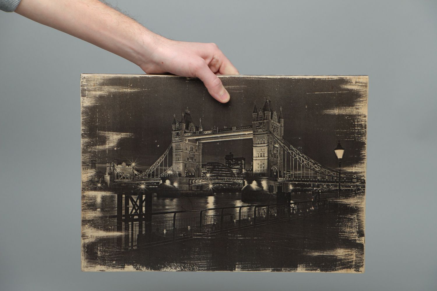 Wooden wall panel Tower Bridge photo 4