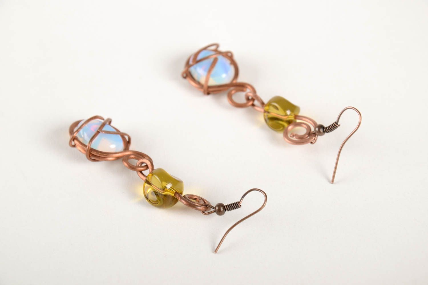 Unusual handmade wire wrap metal earrrings fashion trends beaded earrings photo 4