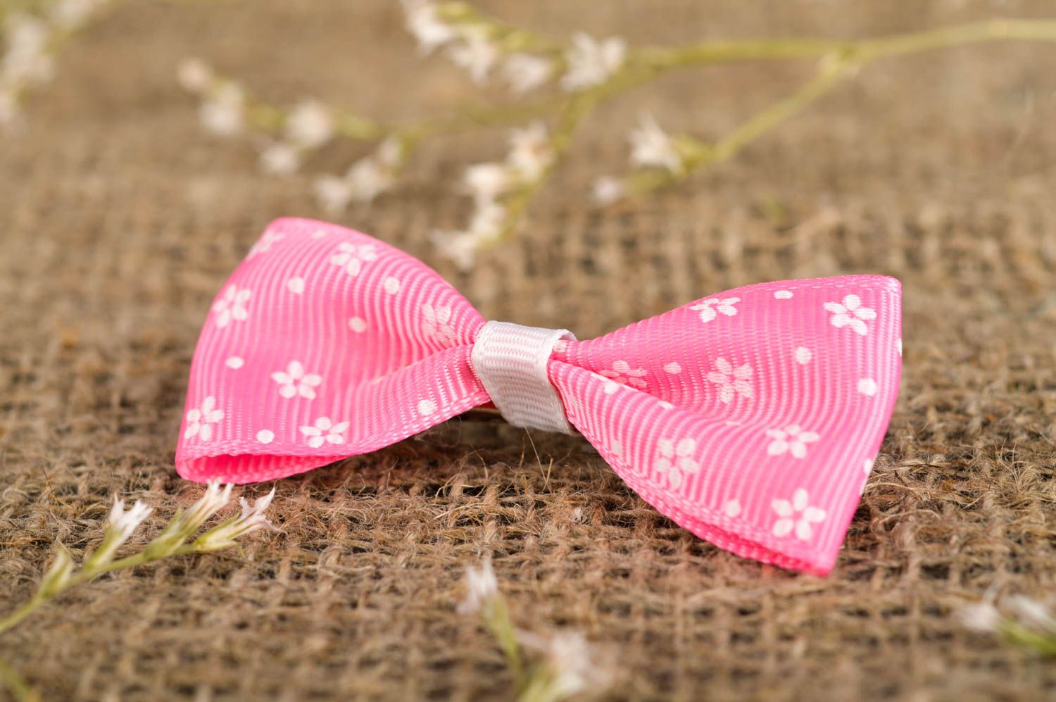Pink barrette handmade hair clips handmade hair accessories children barrettes photo 1