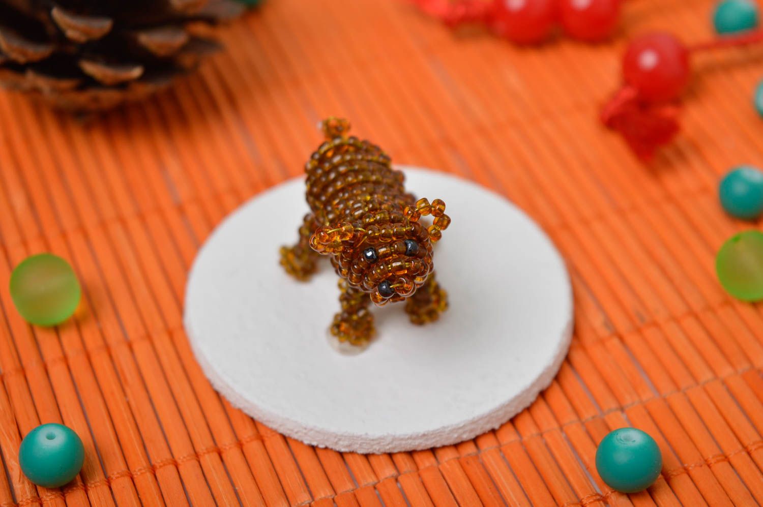 Figura de animal de abalorios elemento decorativo hecho a mano souvenir original foto 1