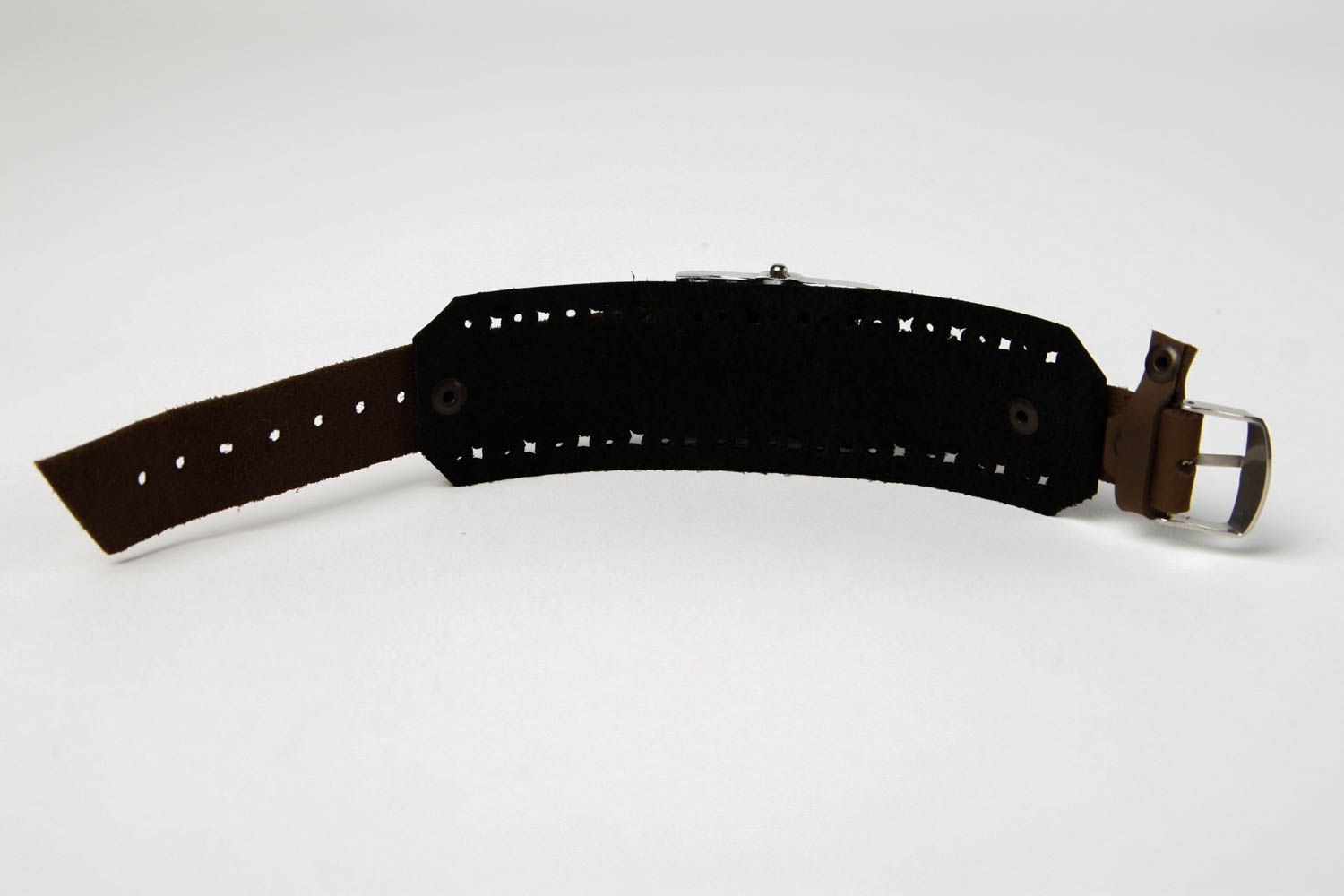 Bracelet cuir fait main Bracelet de montre large original Accessoire en cuir photo 4