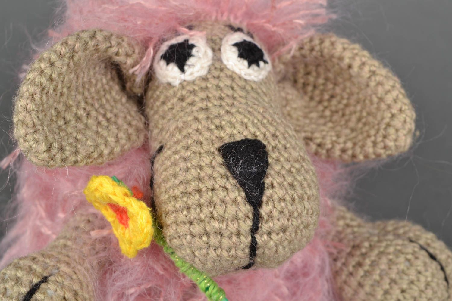 Designer crochet toy Pink Lamb photo 3