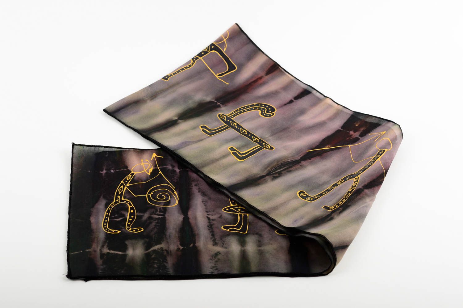 Handmade dunkler Designer Schal Damen Stola Accessoires für Frauen gemustert foto 5