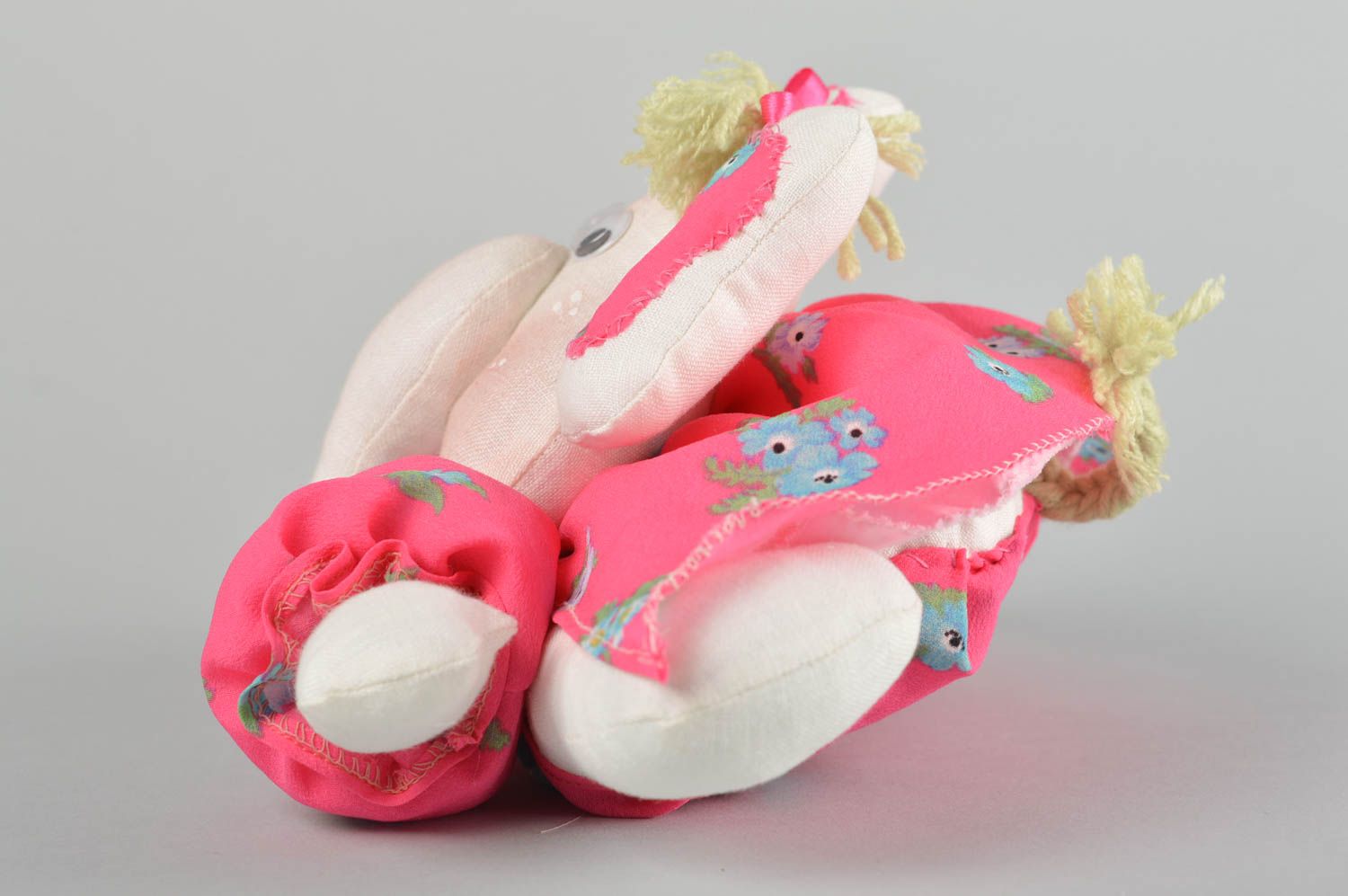 Juguete artesanal rosado muñeco de peluche regalo original para niño Elefante foto 3