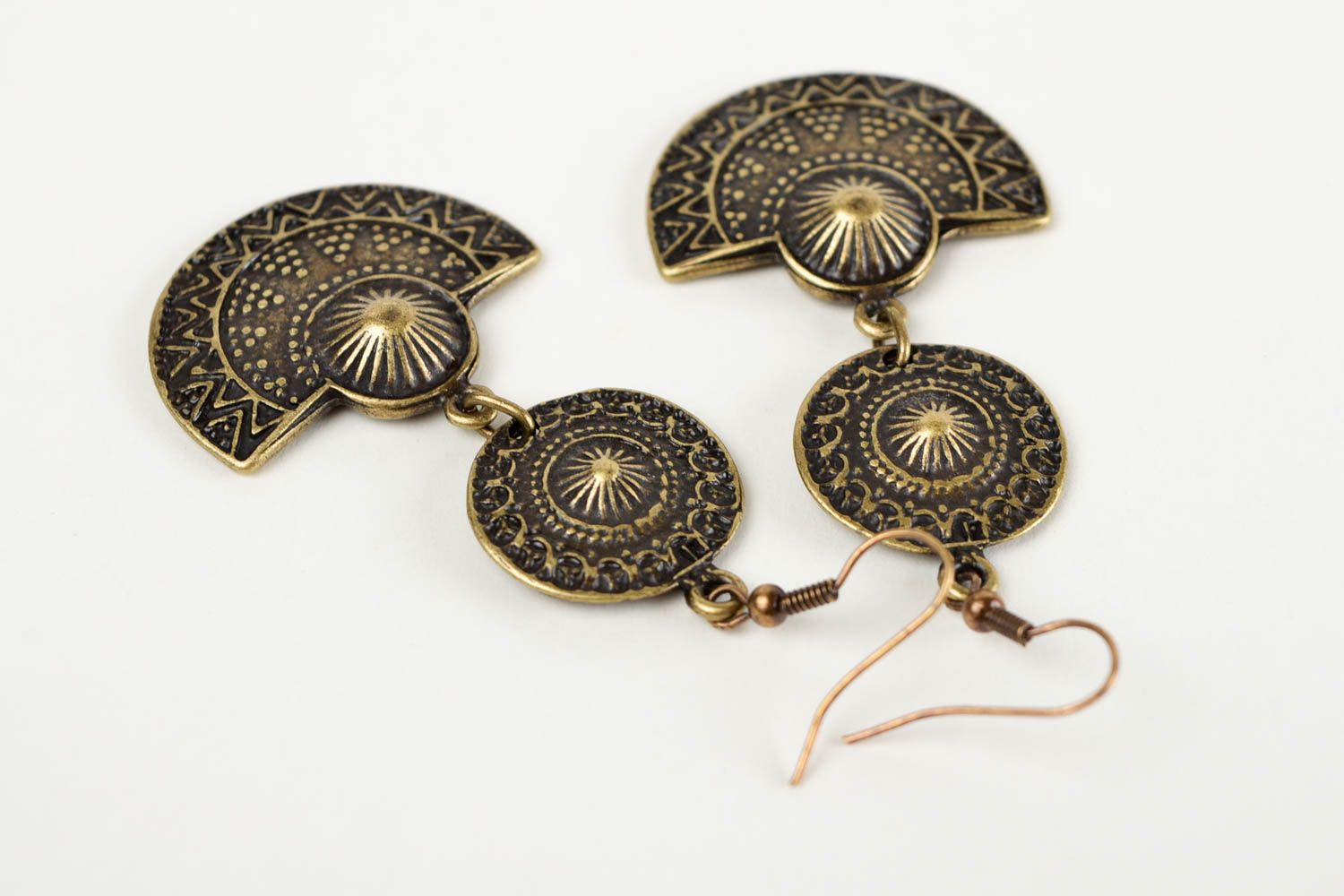 Long metal earrings pendants woman gift idea fashion designer accessories  photo 5