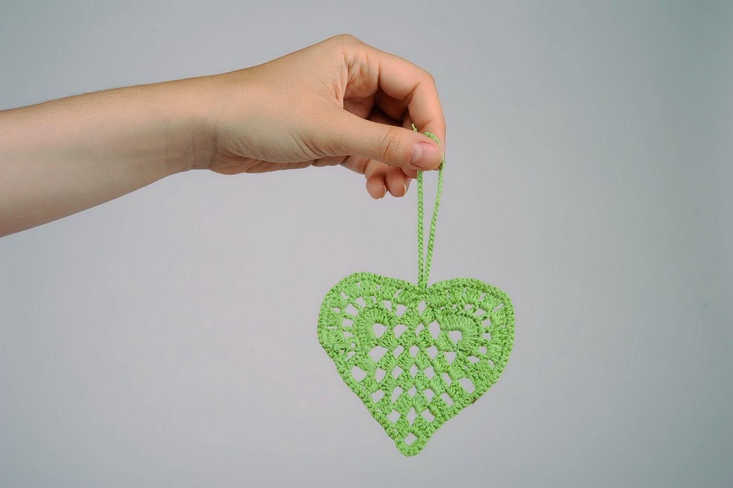 Jouet de Noël en forme de cœur vert photo 1