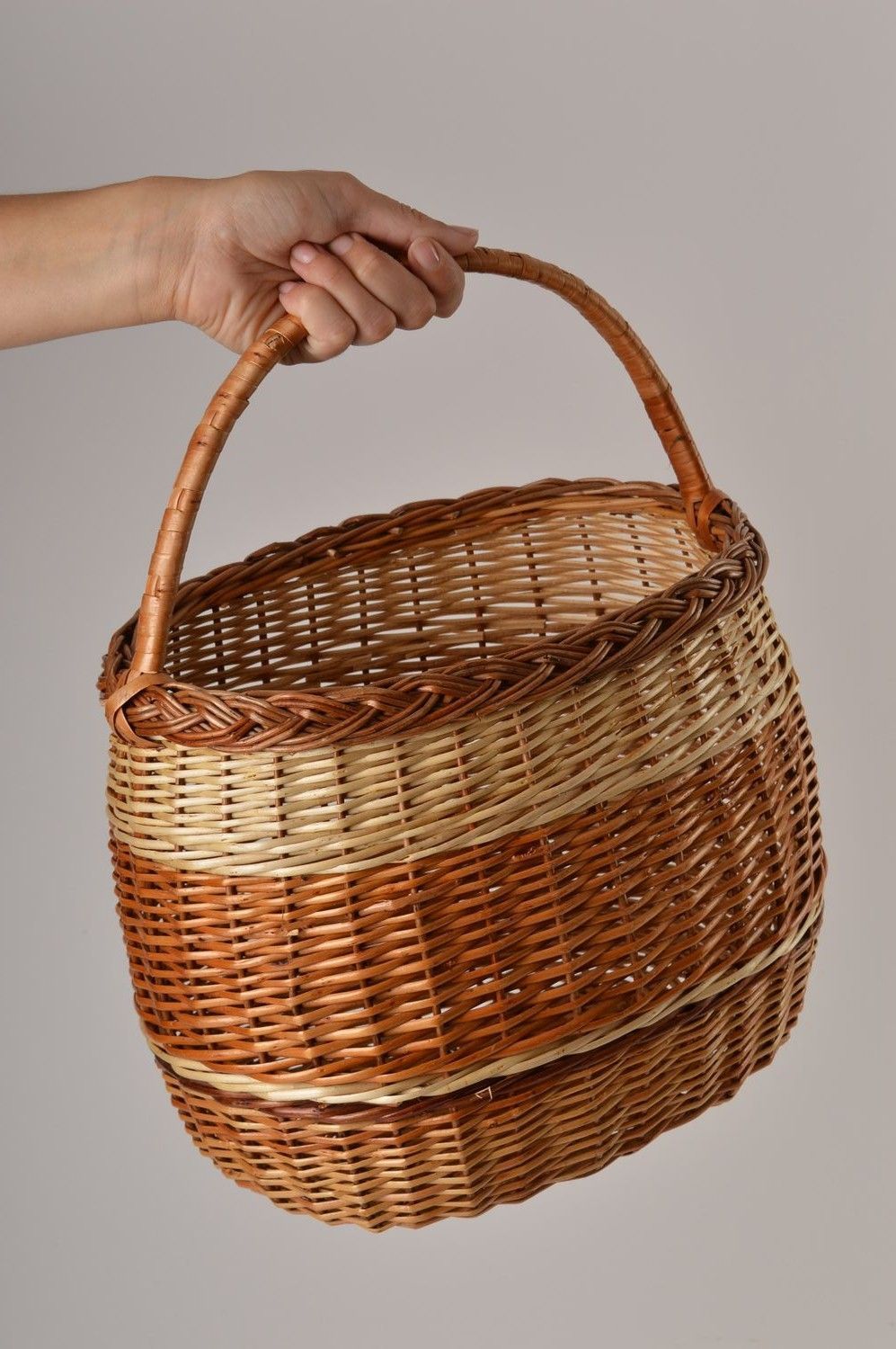 Handmade designer woven basket stylish present for woman interior decor photo 6