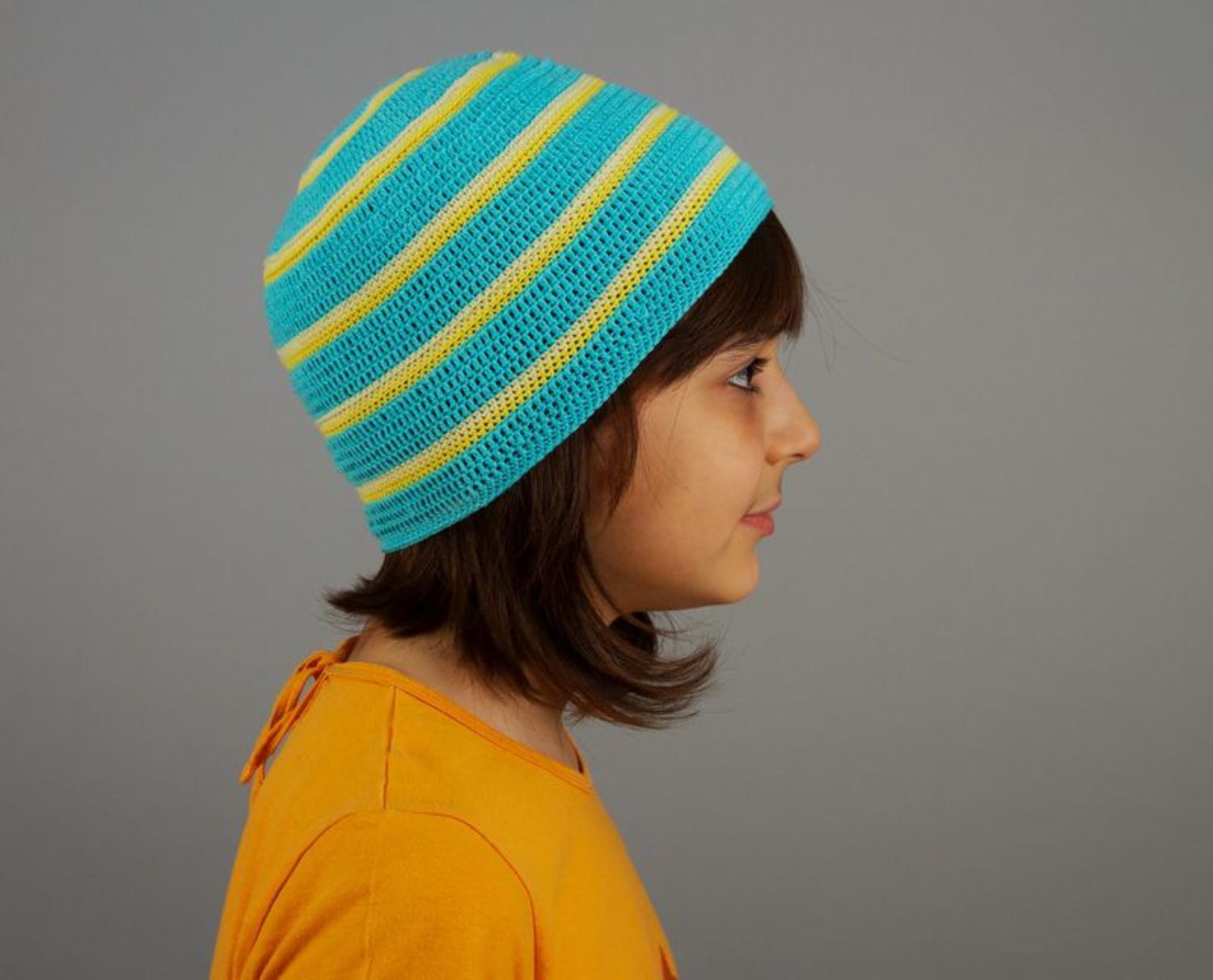 Schöne Kinder-Mütze aus Baumwolle foto 2
