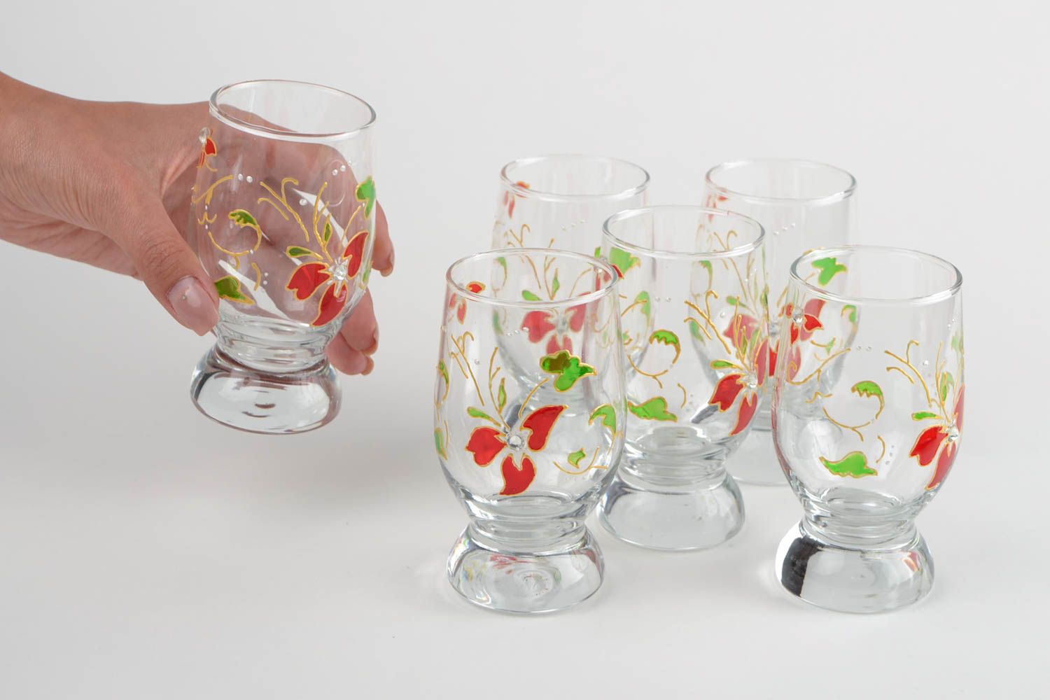 Ensemble de verres fait main Verres shot Vaisselle design 22.5 cl 6 pièces belle photo 2