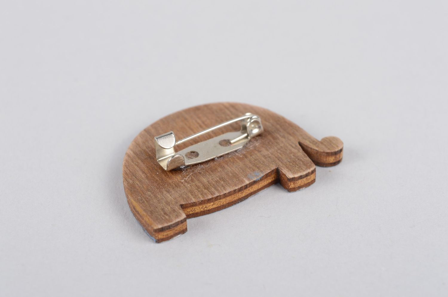 Handmade wooden brooch designer lovely jewelry unusual elephant accessory photo 3