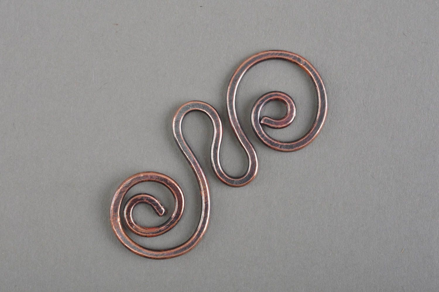 Handmade copper pendant unusual metal accessory designer forged pendant photo 2