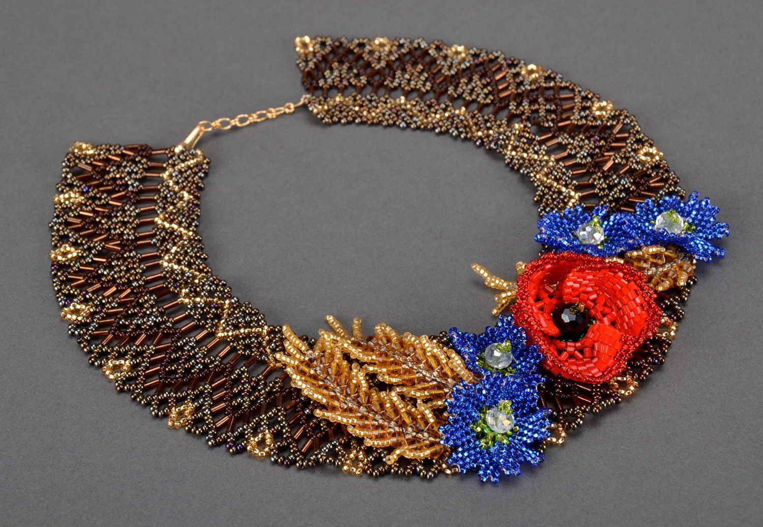 Necklace Field flowers made of Czech beads photo 1