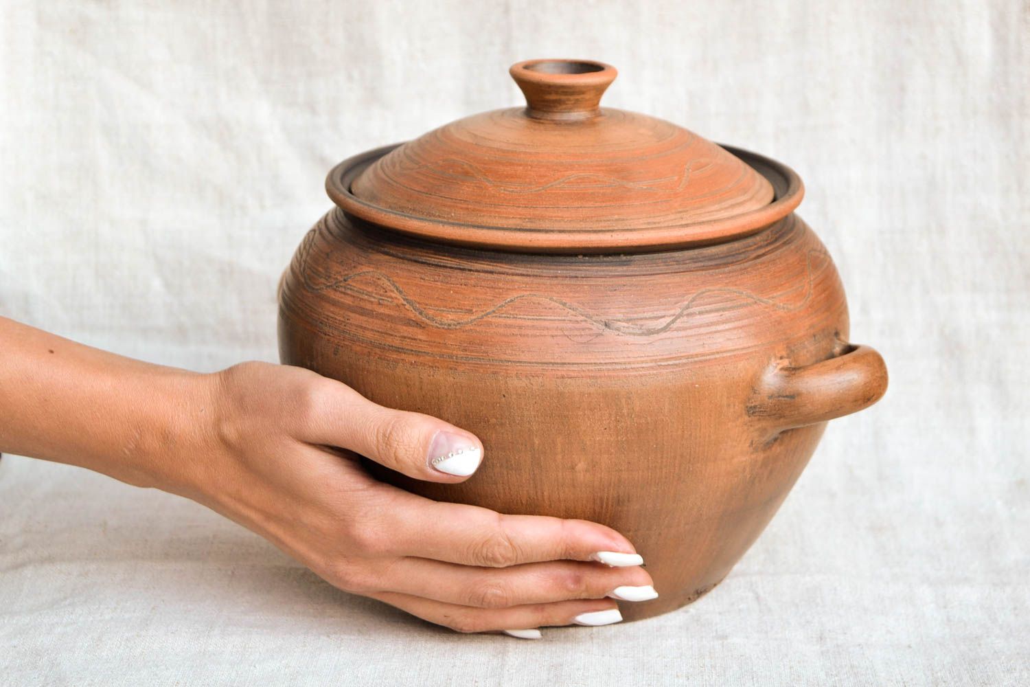 Handmade ceramic pot for baking pottery pot ethnic pottery kitchen decor photo 2