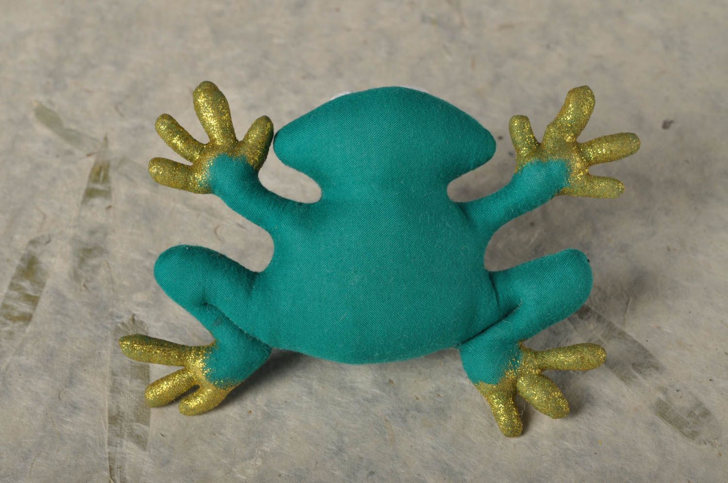 Kuscheltier Stoff handgemachter Stofftier Frosch schöne Kinder Spielsache lustig foto 5