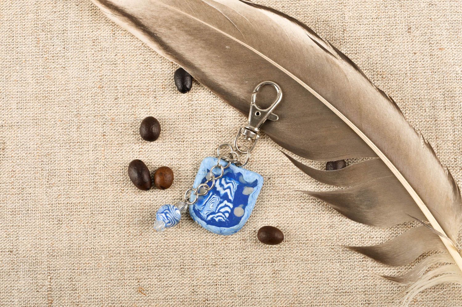 Schöner blauer Schlüssel Anhänger Schlüssel Schmuck Geschenk handmade modisch foto 1
