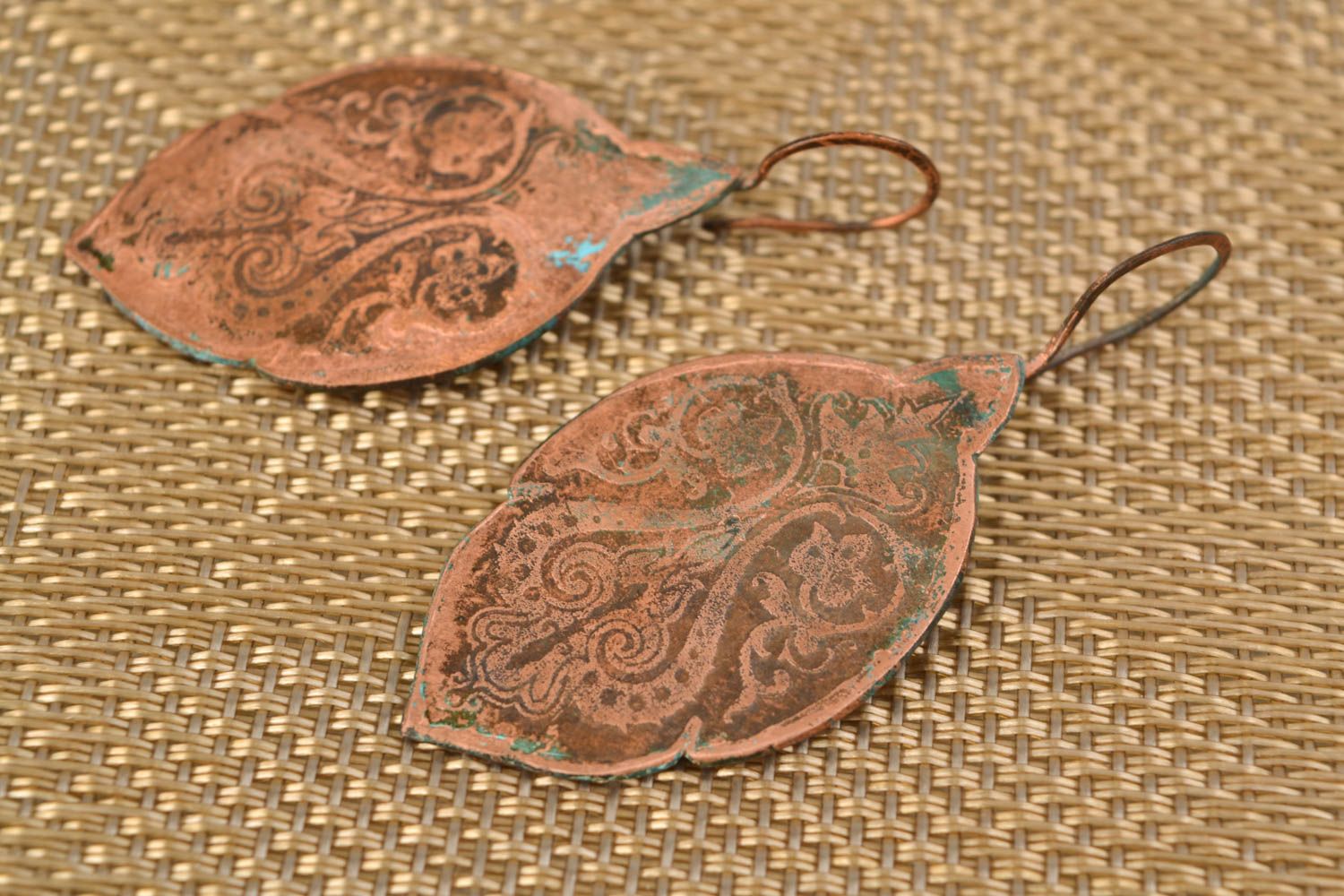Ethnic copper earrings photo 1