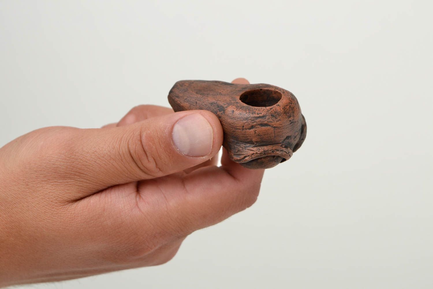 Pipa hecha a mano de arcilla accesorio para fumador regalo para hombres foto 2
