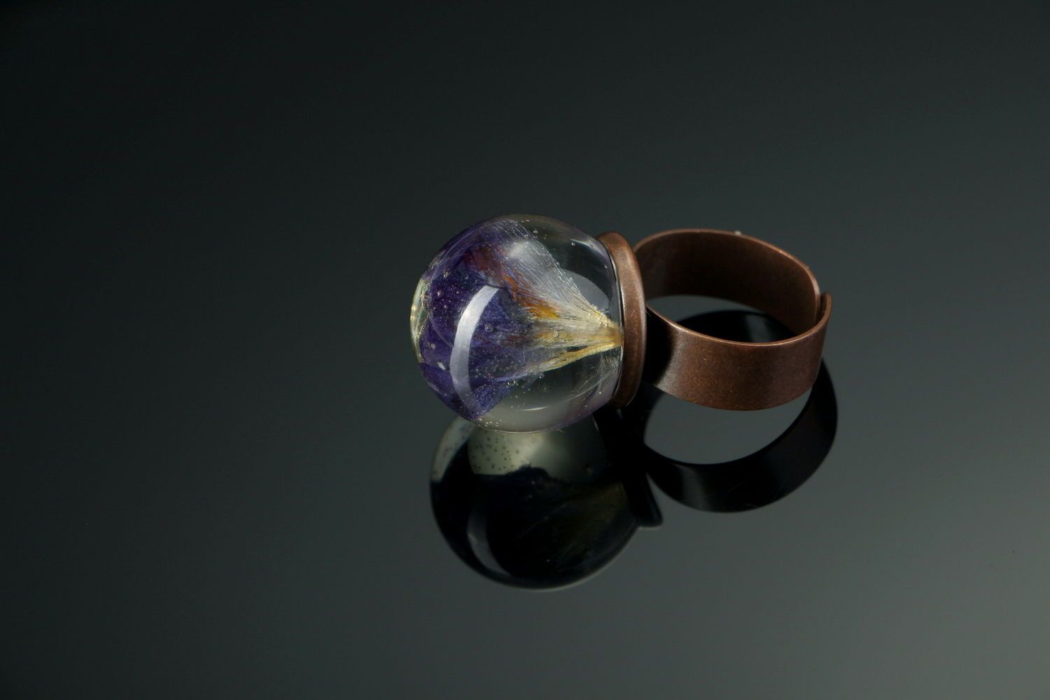 Ring with crocus flower photo 4