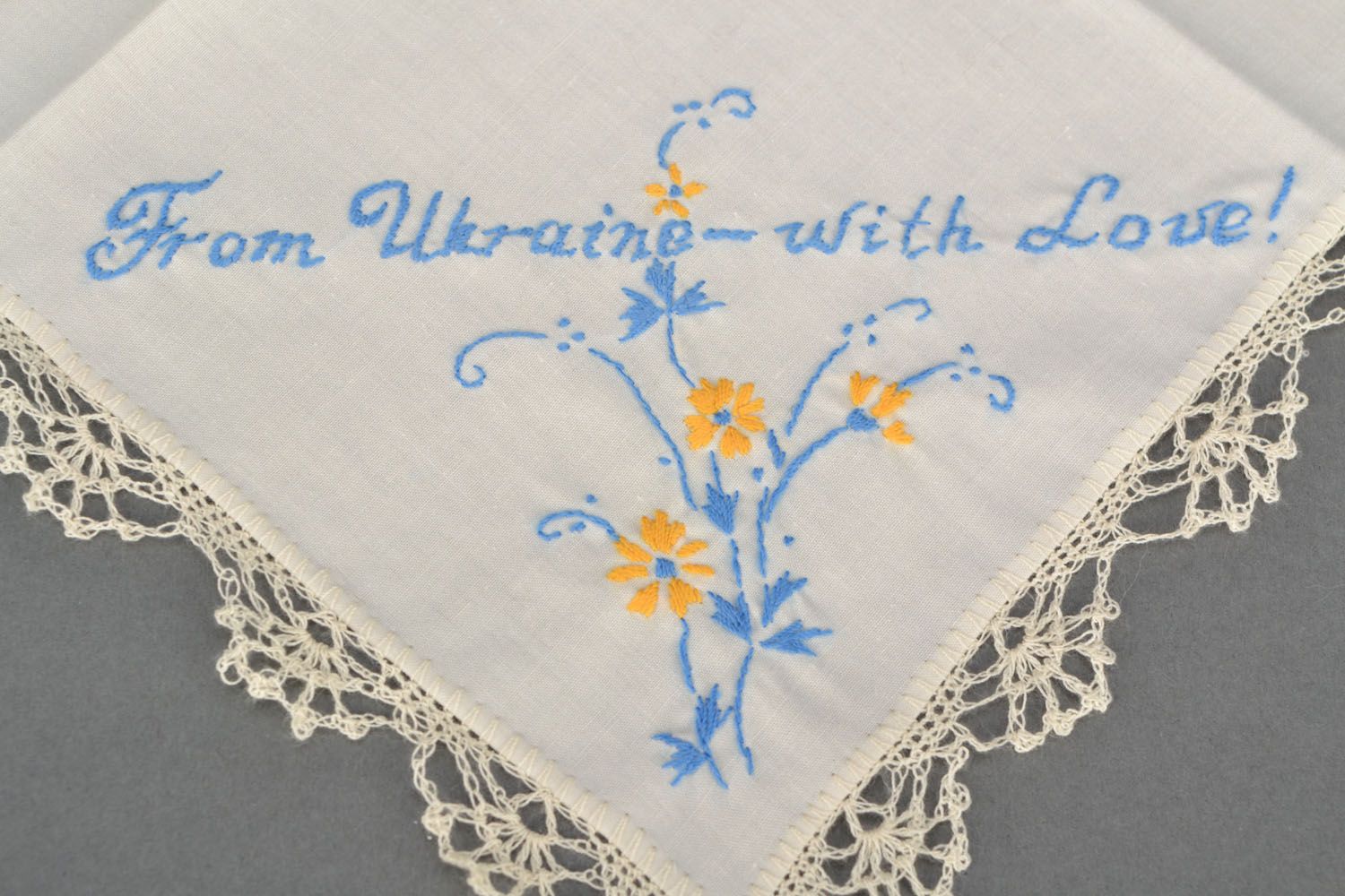 Handkerchief with embroidery From Ukraine with love photo 4