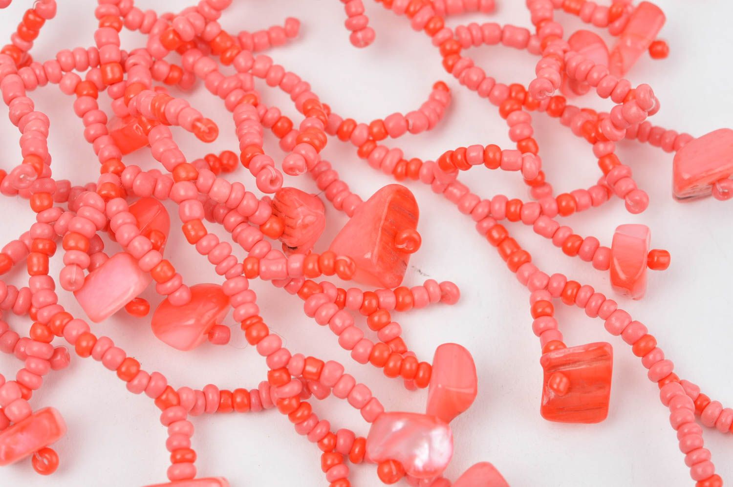 Collier en perles de rocaille Bijou fait main couleur corail Cadeau pour femme photo 4